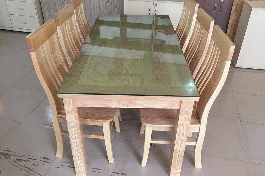 Bộ bàn ăn gỗ Sồi Nga 6 ghế giá rẻ - Đồ gỗ giá rẻ HCM