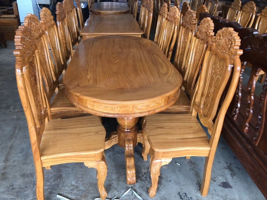 bàn ăn gỗ gõ đỏ 8 ghế