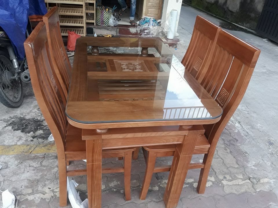 Bàn ăn 6 ghế tựa lưng gỗ giá rẻ - QP 31 - Nội Thất Quang Phát